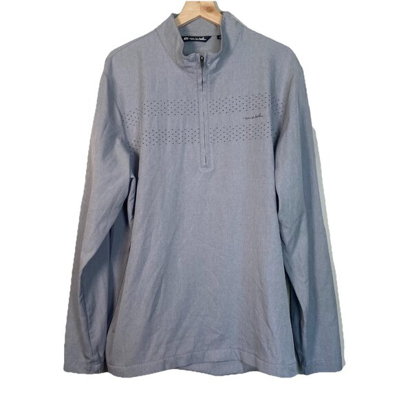Travis Mathew 1/4 Zip Pullover Mens Large Gray Golf Performance Lightweight - Picture 2 of 9